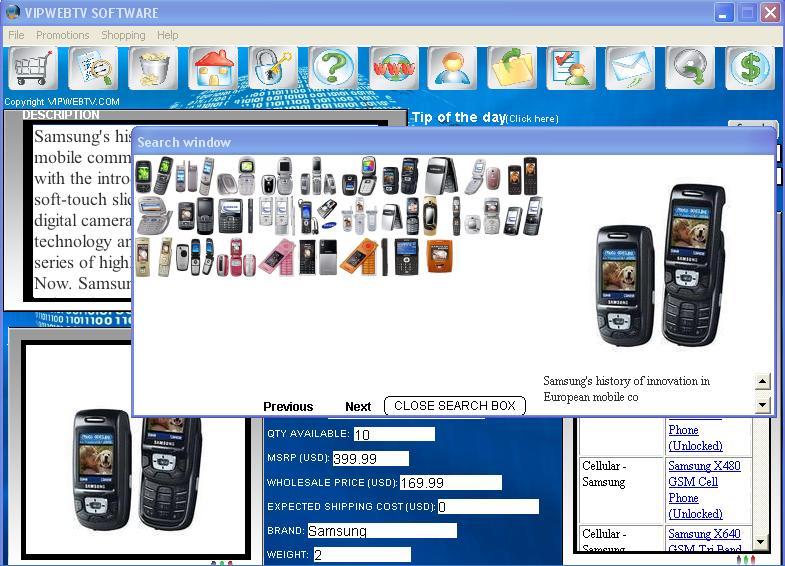 VIPWEBTV Software Screenshot